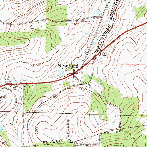 Topographic Map of Newfield, PA
