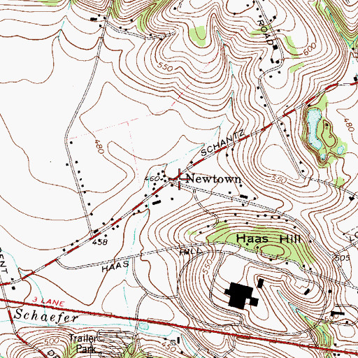 Topographic Map of Newtown, PA