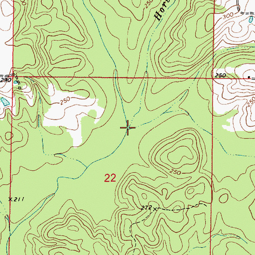 Topographic Map of Horseshoe Branch, AL