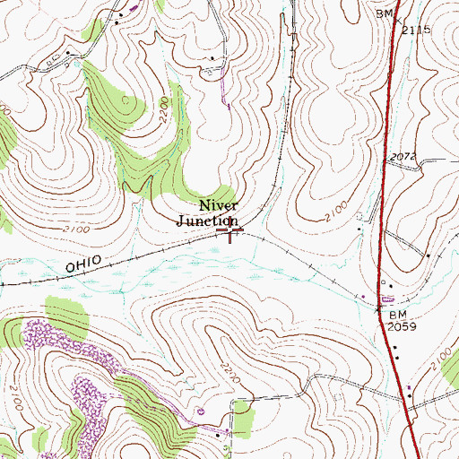 Topographic Map of Niver Junction, PA