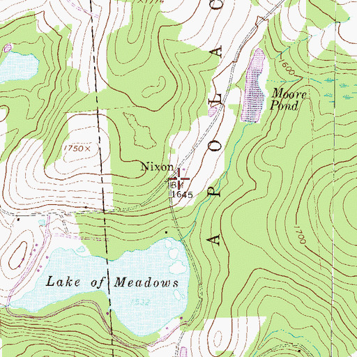 Topographic Map of Nixon, PA