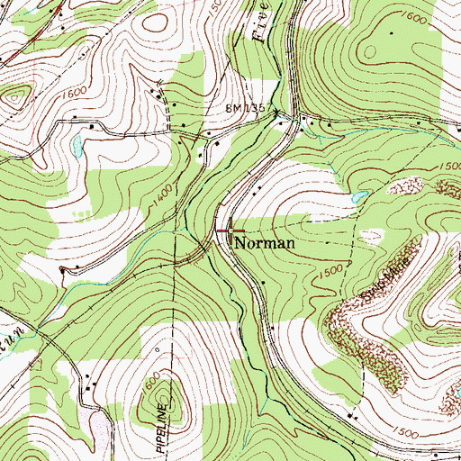 Topographic Map of Norman, PA
