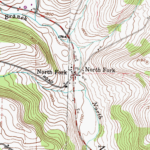 Topographic Map of North Fork, PA