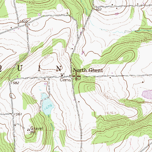Topographic Map of North Ghent, PA