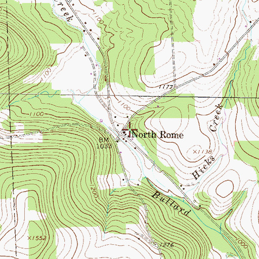 Topographic Map of North Rome, PA