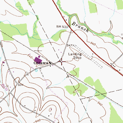 Topographic Map of Ottawa, PA