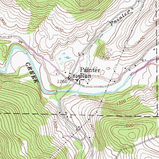 Topographic Map of Painter Run, PA
