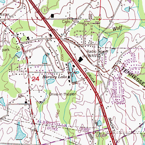 Topographic Map of Horsley Lake, AL