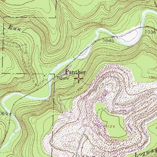 Topographic Map of Panther, PA