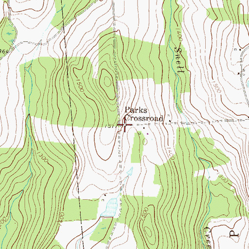 Topographic Map of Parks Crossroad, PA