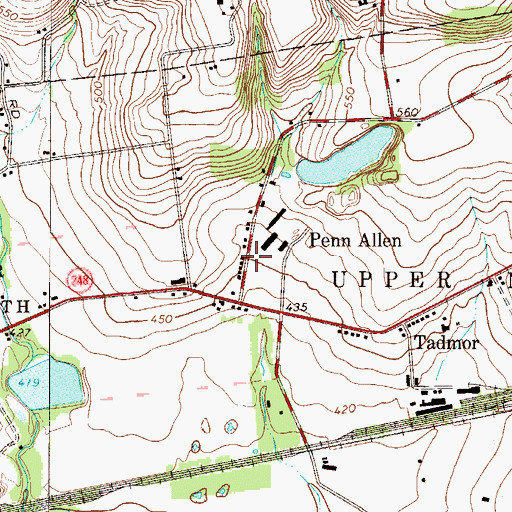 Topographic Map of Penn Allen, PA