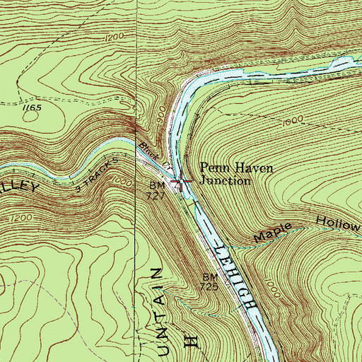Topographic Map of Penn Haven Junction, PA