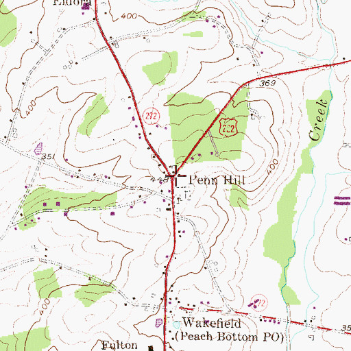 Topographic Map of Penn Hill, PA