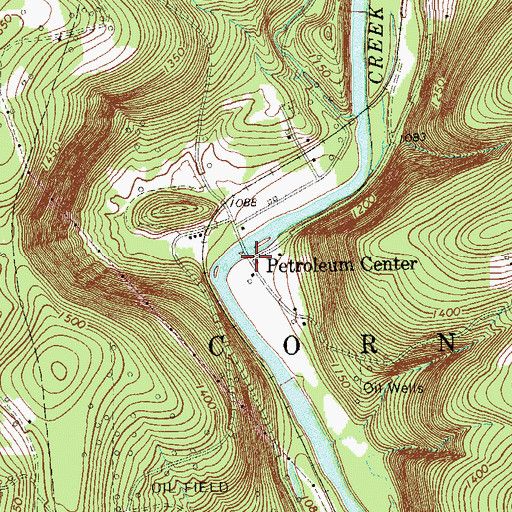 Topographic Map of Petroleum Center, PA