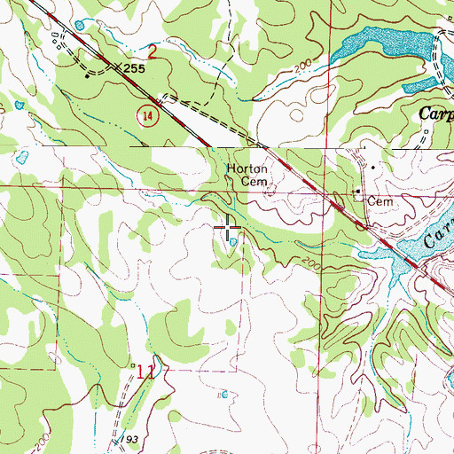 Topographic Map of Horton Cemetery, AL