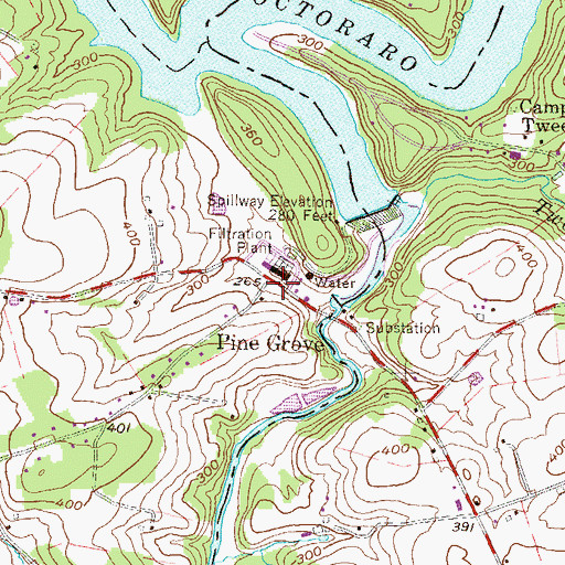 Topographic Map of Pine Grove, PA