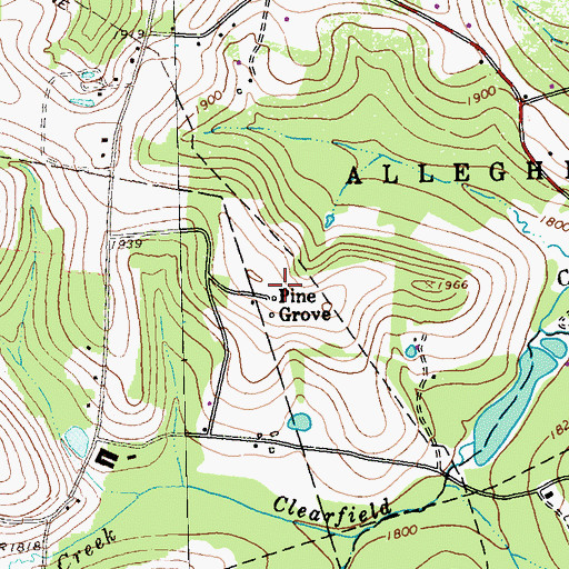Topographic Map of Pine Grove, PA