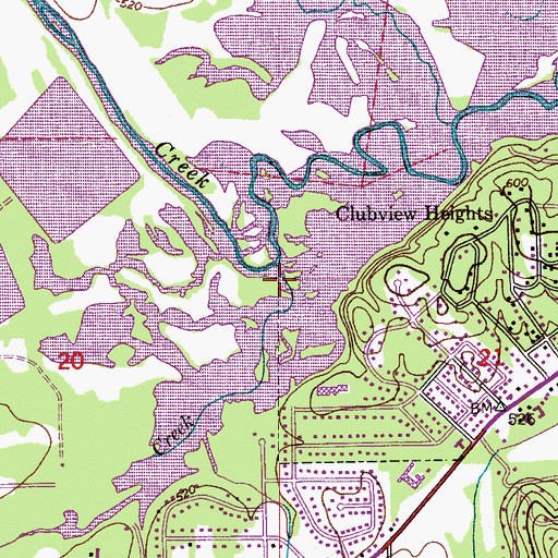 Topographic Map of Horton Creek, AL