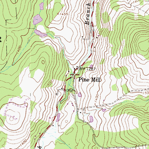 Topographic Map of Pine Mill, PA