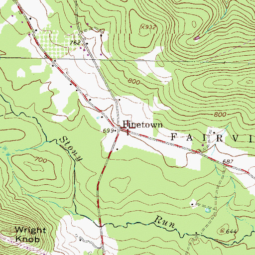 Topographic Map of Pinetown, PA