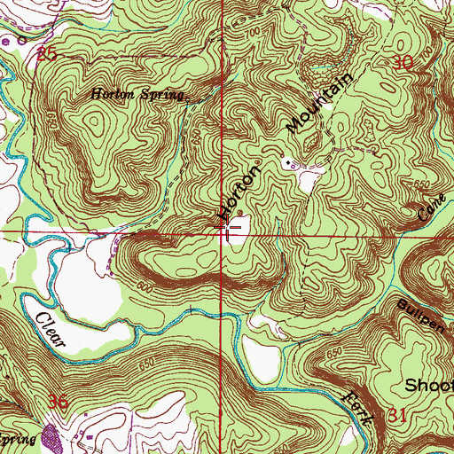 Topographic Map of Horton Mountain, AL