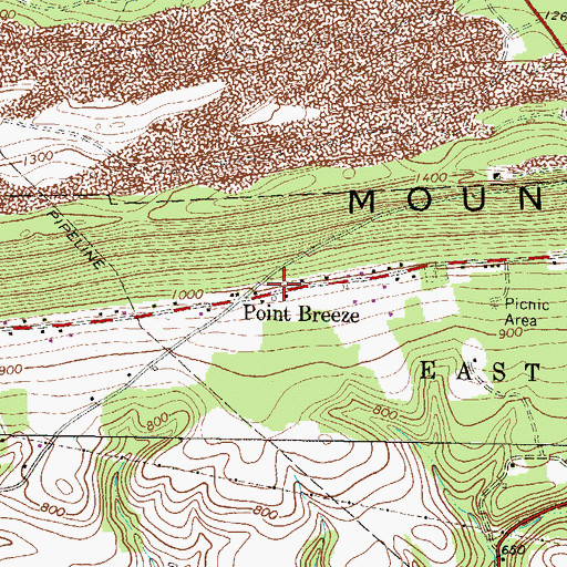Topographic Map of Point Breeze, PA