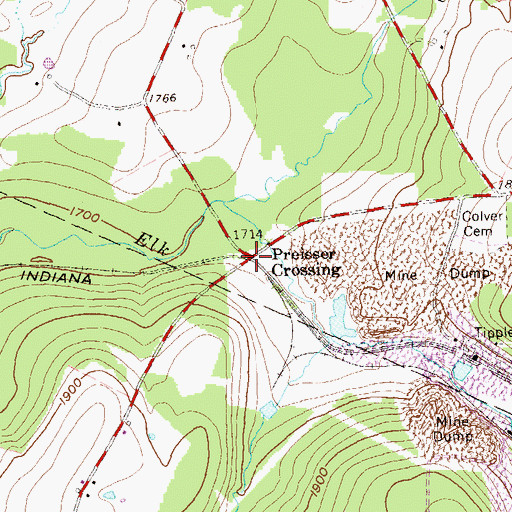 Topographic Map of Preisser Crossing, PA