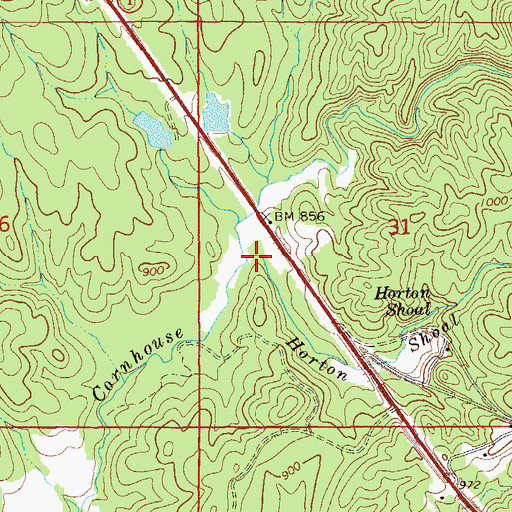 Topographic Map of Horton Shoal Branch, AL