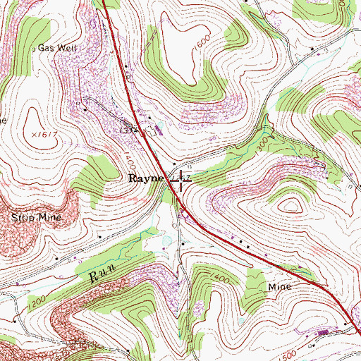 Topographic Map of Rayne, PA