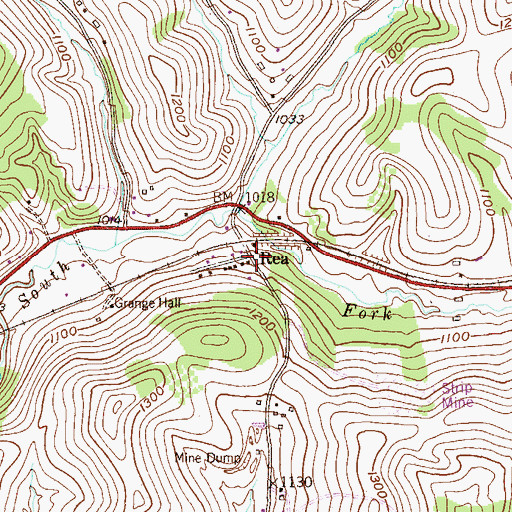 Topographic Map of Rea, PA