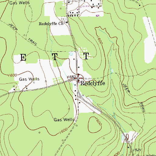 Topographic Map of Redclyffe, PA