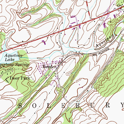Topographic Map of Reeder, PA