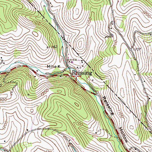 Topographic Map of Reissing, PA