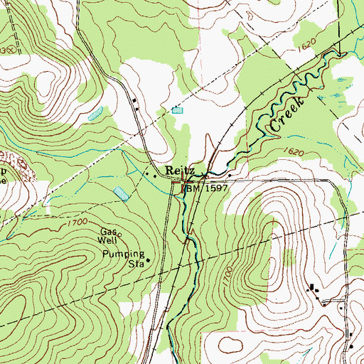 Topographic Map of Reitz, PA