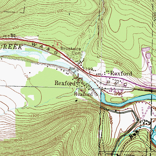 Topographic Map of Rexford, PA