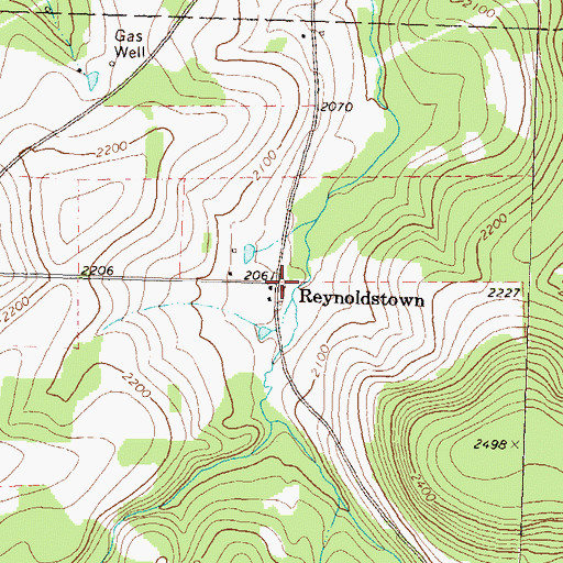 Topographic Map of Reynoldstown, PA