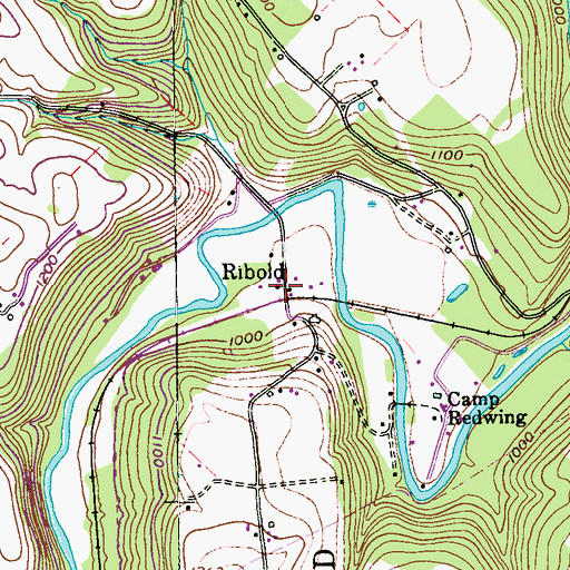 Topographic Map of Ribold, PA