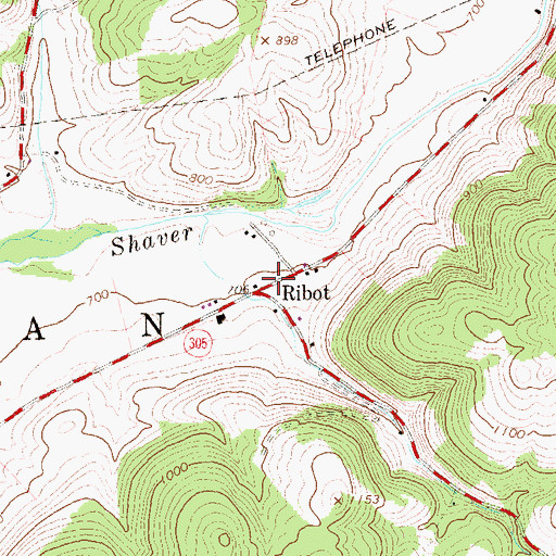 Topographic Map of Ribot, PA