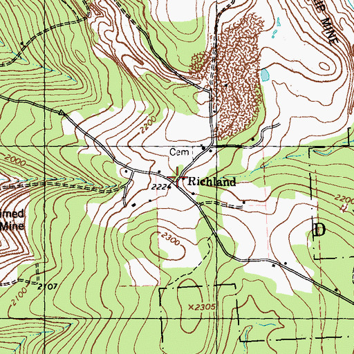 Topographic Map of Richland, PA