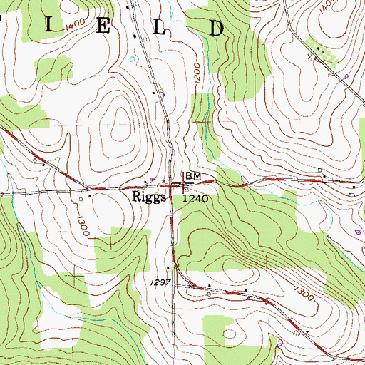 Topographic Map of Riggs, PA