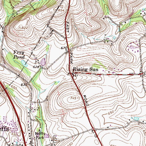 Topographic Map of Rising Sun, PA