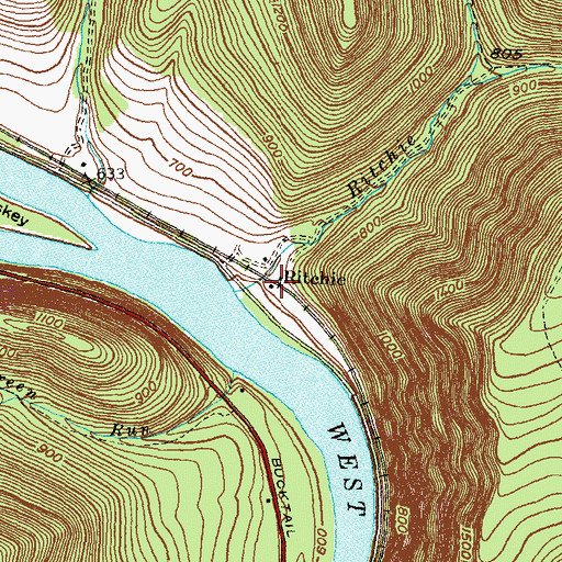 Topographic Map of Ritchie, PA