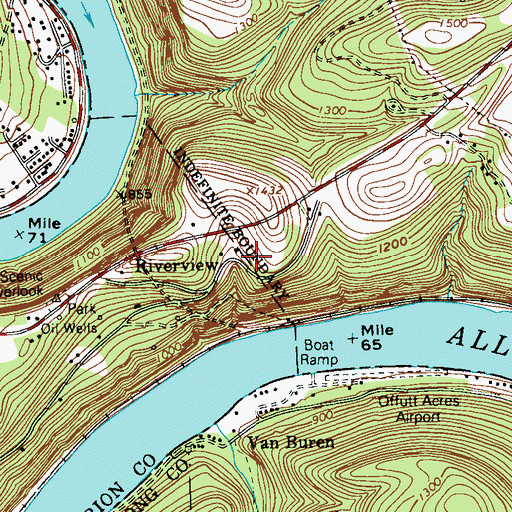 Topographic Map of Riverview, PA