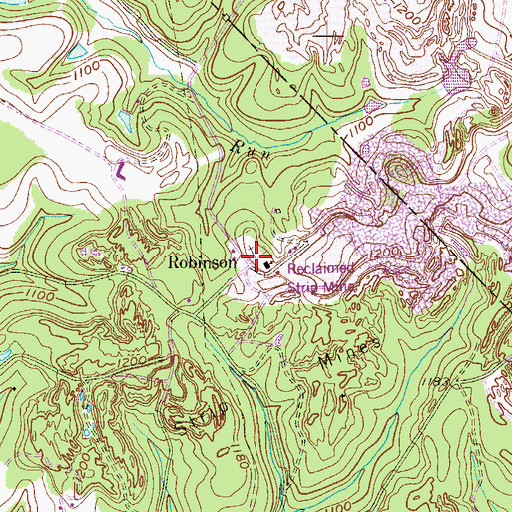 Topographic Map of Robinson, PA