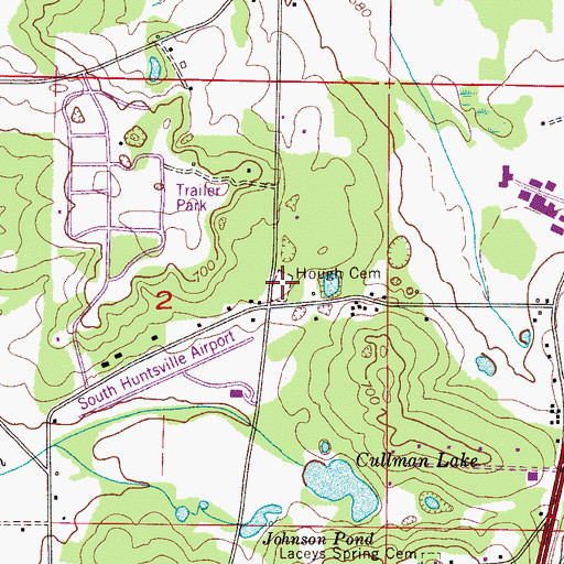 Topographic Map of Hough Cemetery, AL