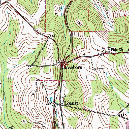 Topographic Map of Roseboro, PA