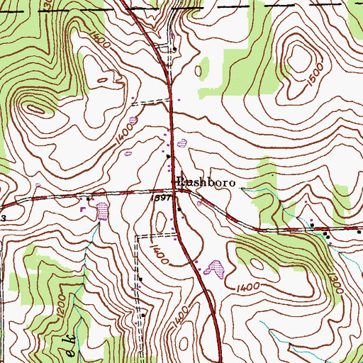 Topographic Map of Rushboro, PA