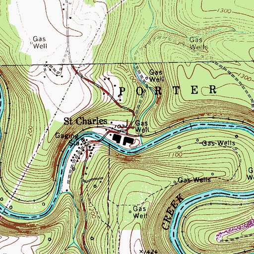 Topographic Map of Saint Charles, PA