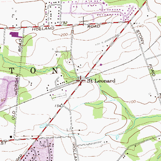 Topographic Map of Saint Leonard, PA