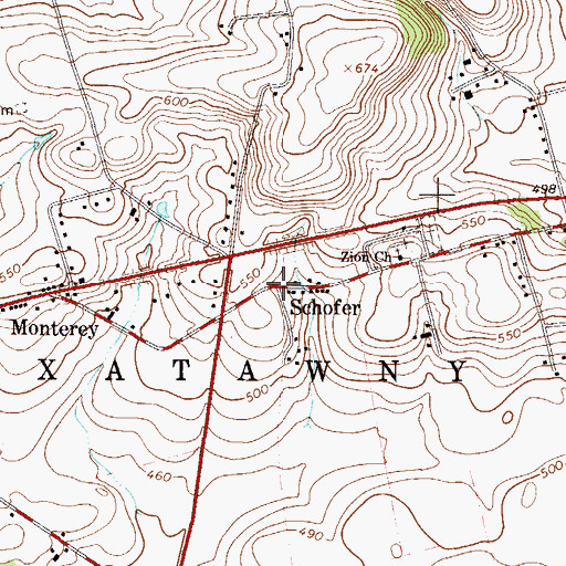 Topographic Map of Schofer, PA